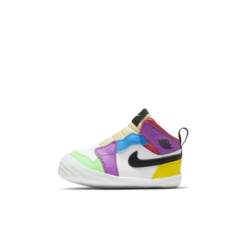 Jordan 1 Crib Bootie Multi-color White/Black-Lightbulb-Team Orange (AT3745-109)