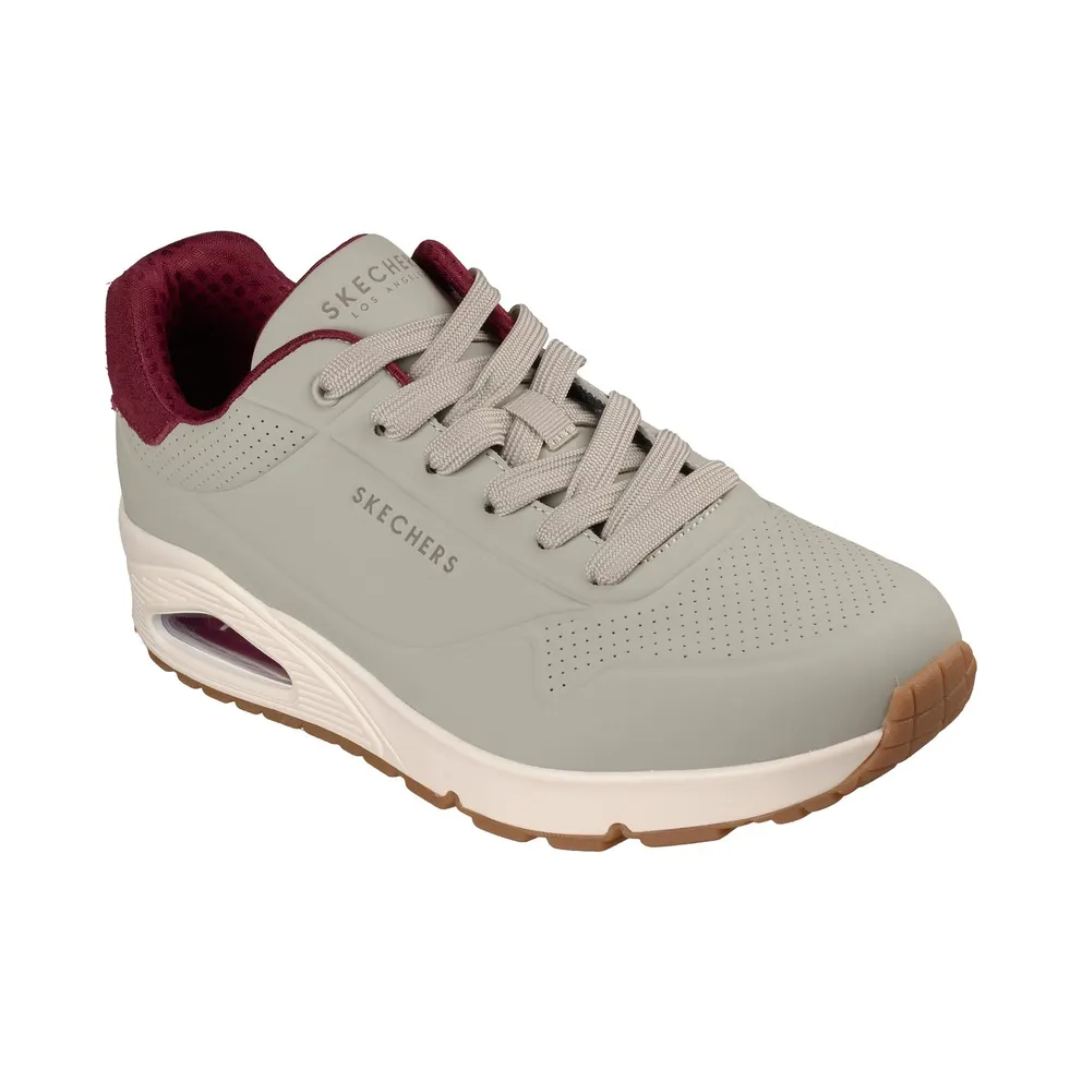 Skechers UNO – Suited On Air Sneaker Taupe/Bourgondië