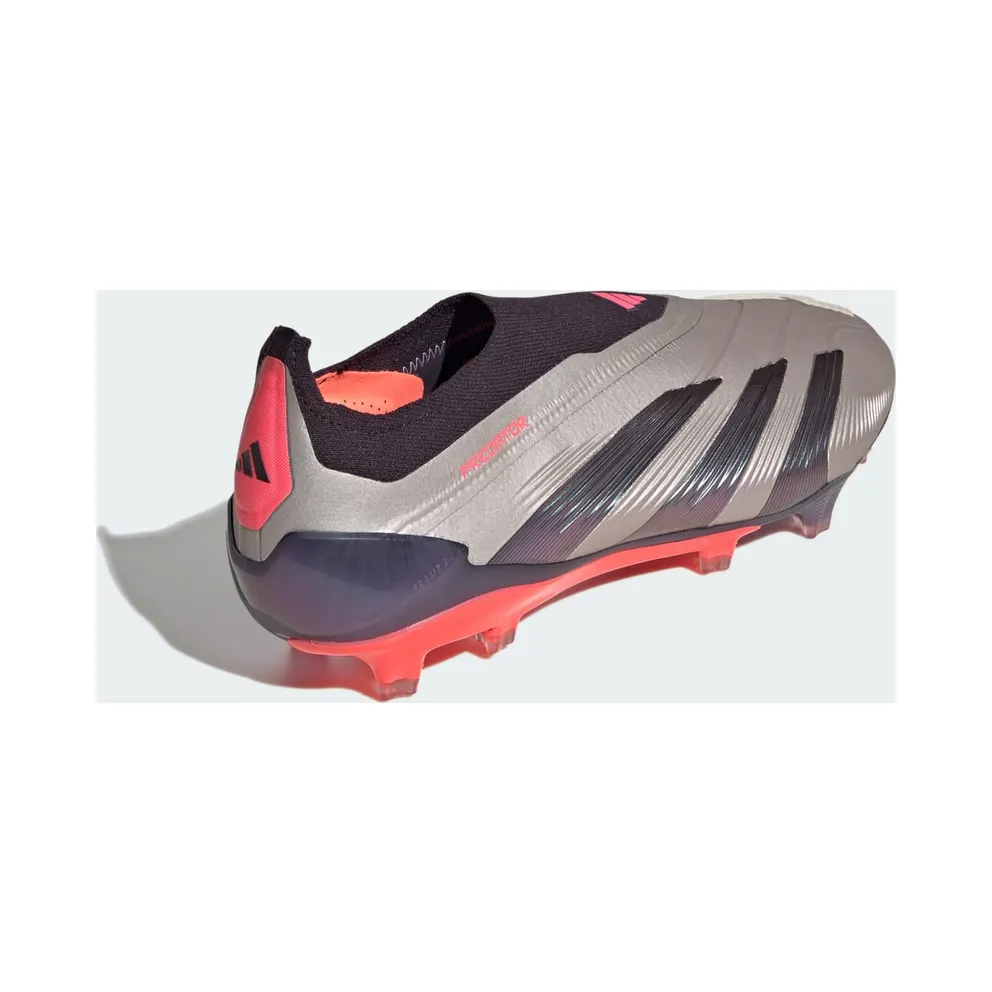 adidas Predator Elite Laceless Firm Ground Boots “Platinum Metallic / Aurora Black / Carbon” (IF8862)