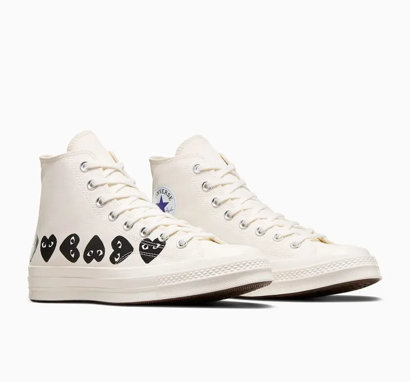 Converse x Comme des Garçons PLAY Chuck 70 Multi Heart Milk/Black/Egret (A08148C)