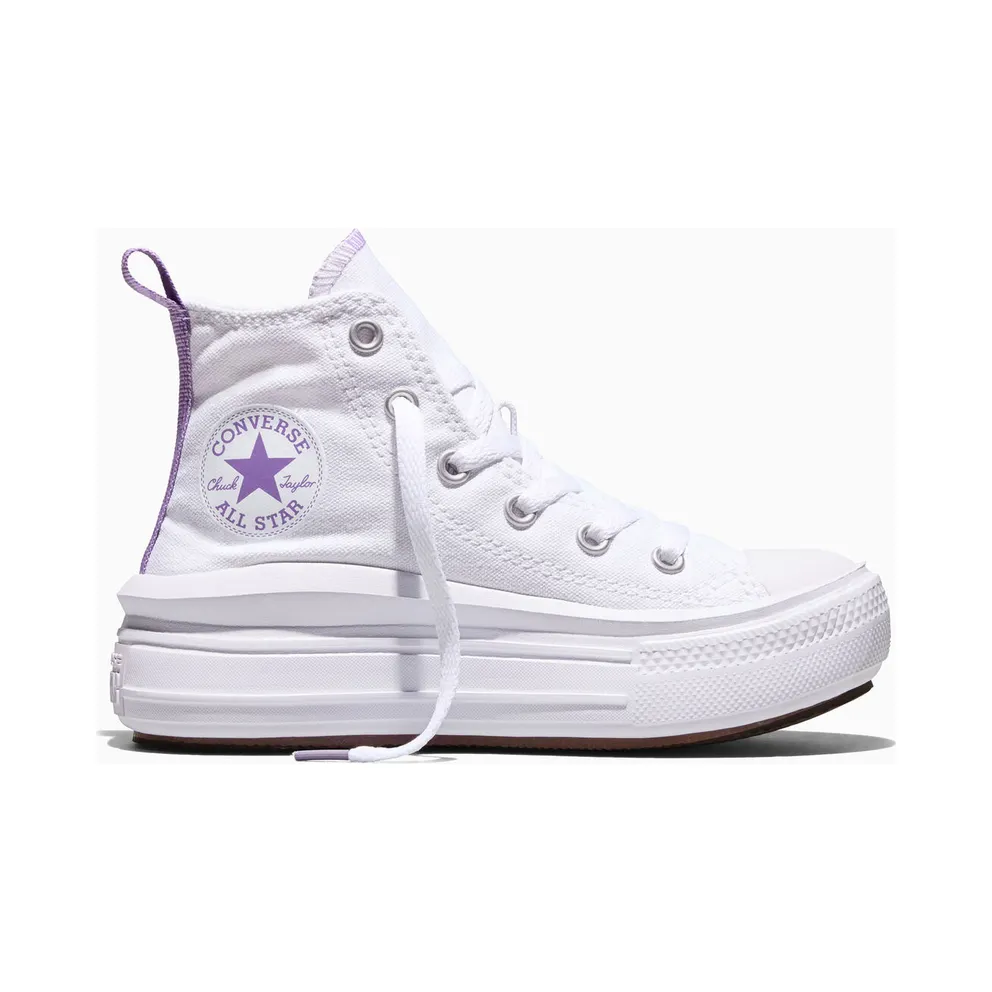 Converse Chuck Taylor All Star Move Platform Weiß/Pixel Purple/Weiß (A03669C)