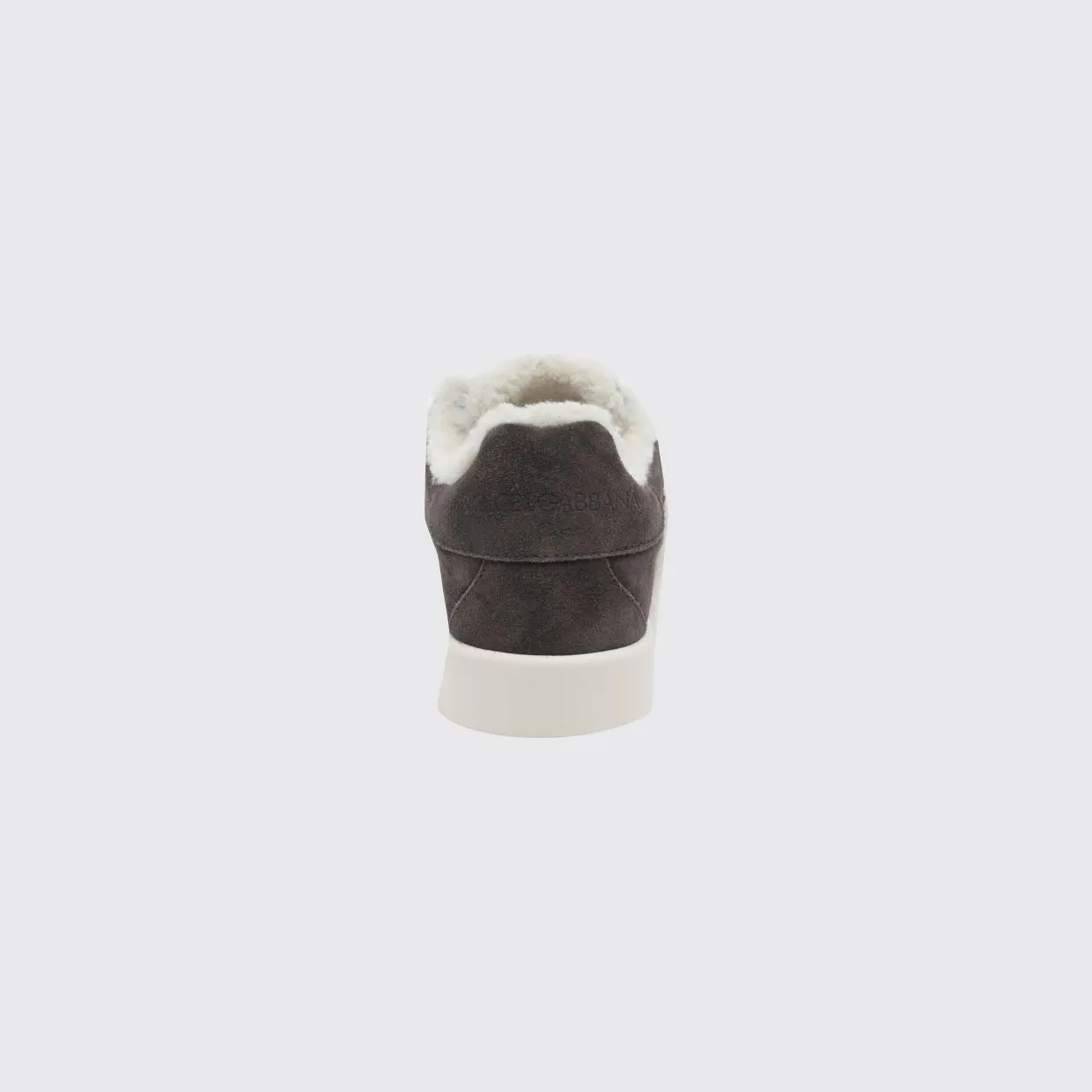 Dolce & Gabbana Low-Top Sneakers in Shearling and Suede with DG Monogram Brown (CK2374AJ2228L832) (3)