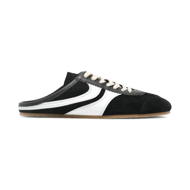 Dries Van Noten Suede Mules Black White (261-021745-0126-998)