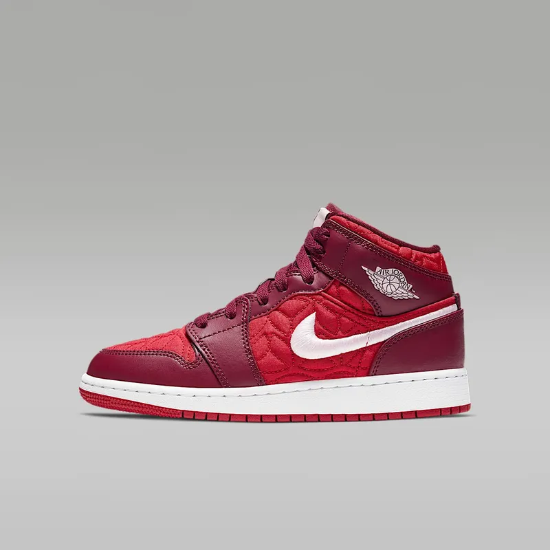 Jordan 1 Mid SE Red Quilt (GS) Deep Red/Sail-Gym Red (AV5174-600)