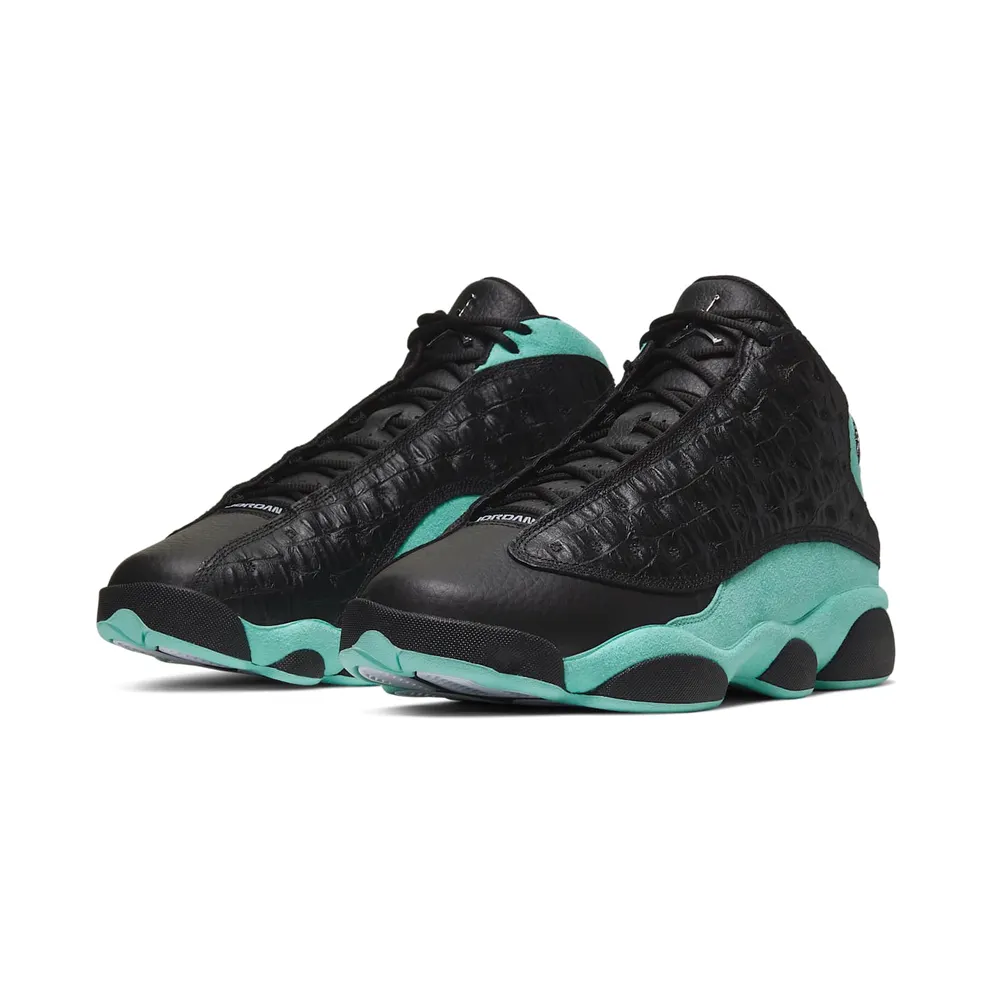 Jordan 13 Retro Black Island Green Black/Metallic Silver-Island Green (414571-030)