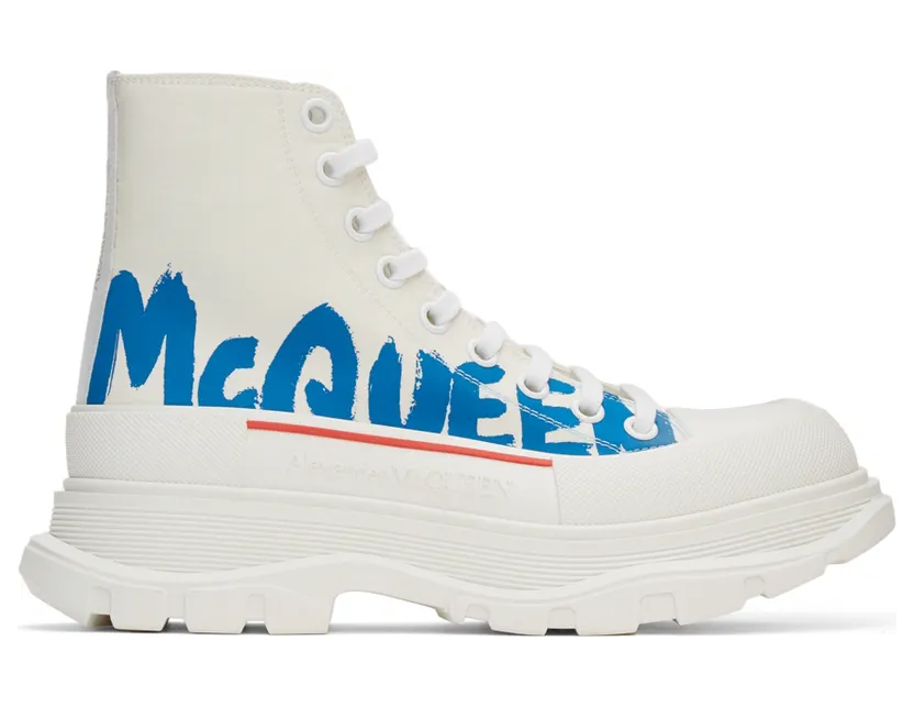 Alexander McQueen White Tread Slick High Sneakers (682420W4RQ9)