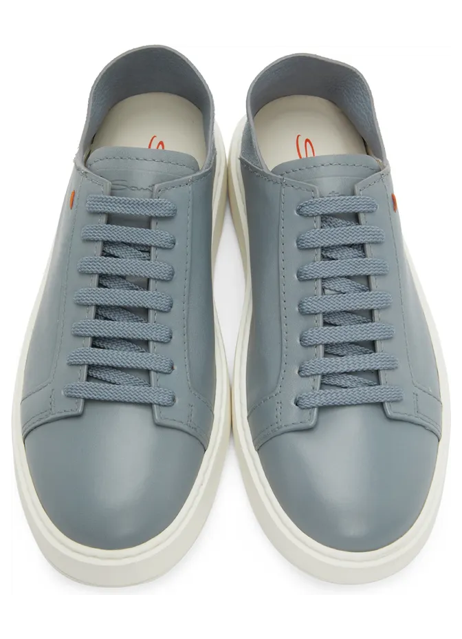 Santoni Blue Buffed Leather Sneakers (MBCD21630BARGOGAZ29) (5)