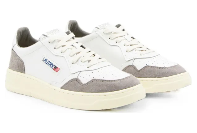 Autry Medalist Suede-panelled Perforated “White/Grey” (AULM FT15) (2)
