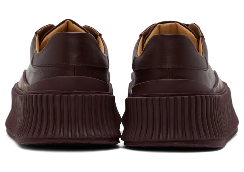 Jil Sander Brown Leather Platform Sneakers (JS32108A_15212) (2)