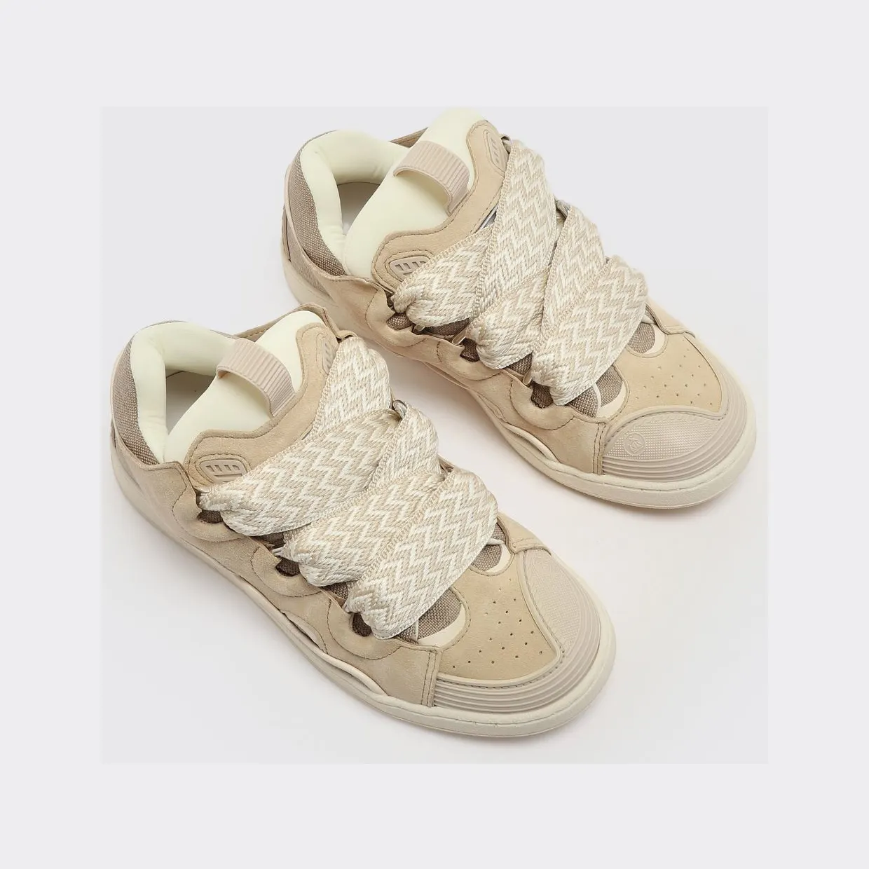 Lanvin Canvas and Suede Sneakers Beige (N30329CP82)
