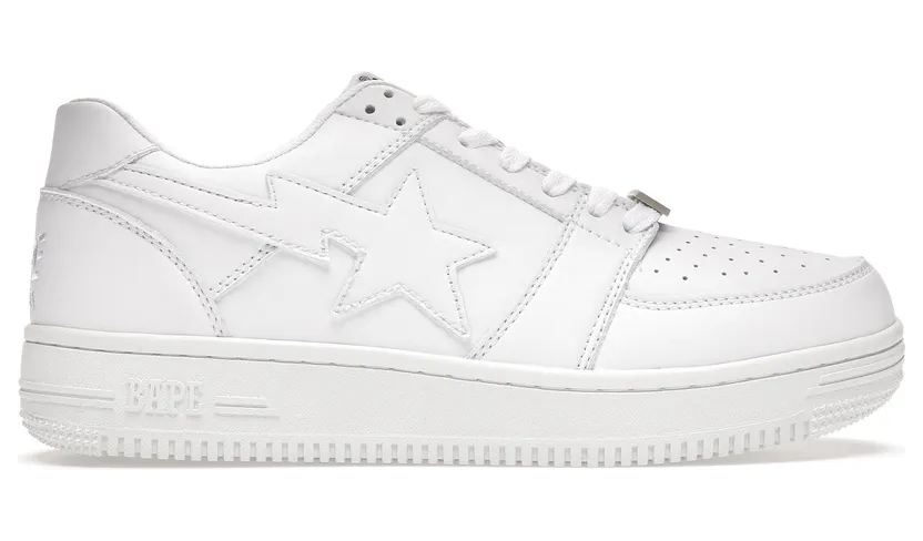 A Bathing Ape Bapesta Low White Leather (2020) (1G80191007 WHT)
