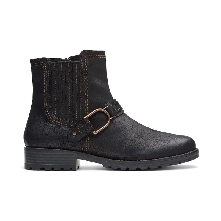 Clarks Aspra Buckle Black Suede (26174952)