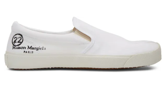 Maison Margiela White Canvas Slip-On Tabi Sneakers (S57WS0294 P1875)