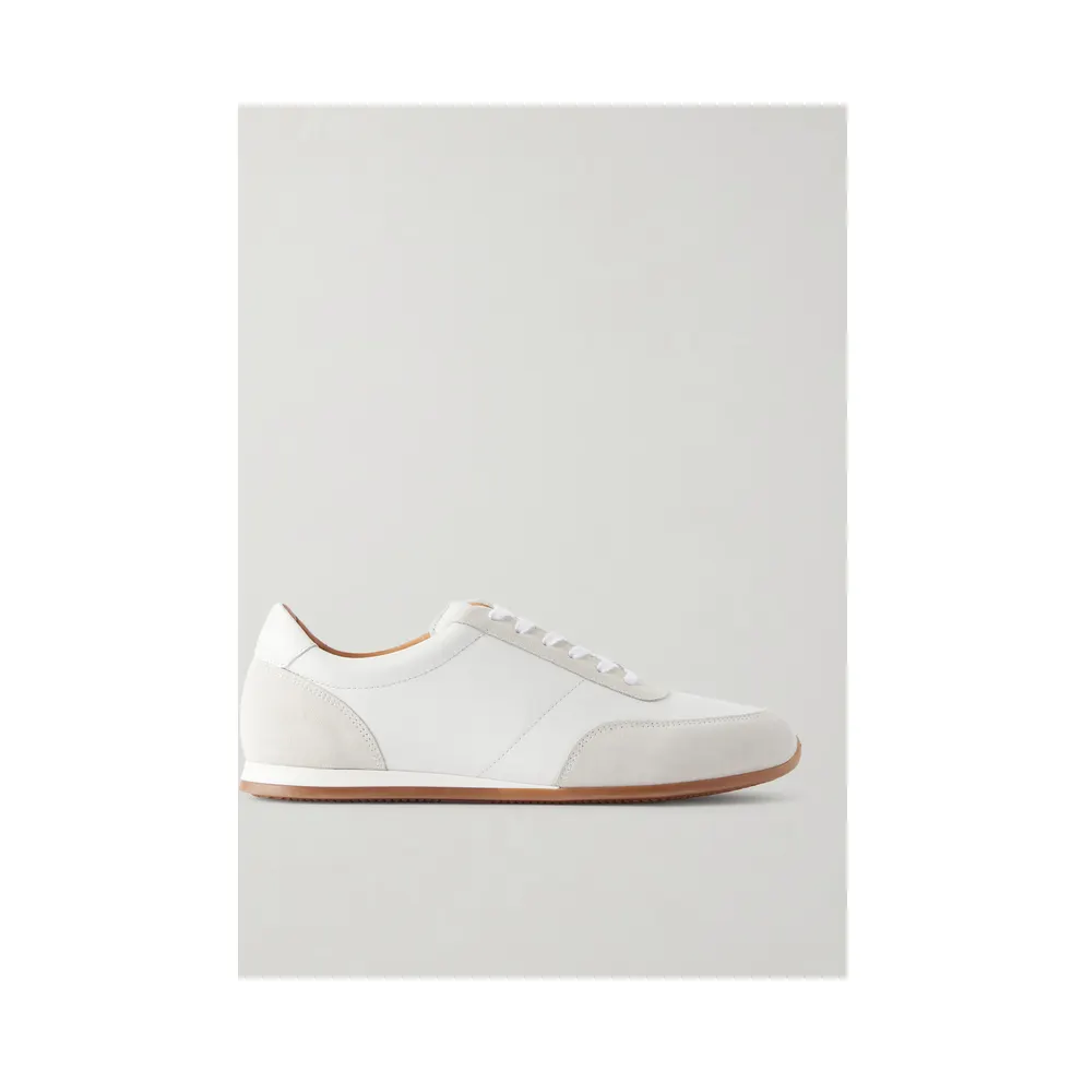 Mr P. Suede-Trimmed Leather Ms100001 / White Ma100001 (MPF261037)