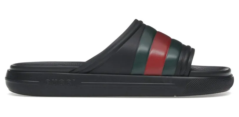 Gucci Web Slide Sandal Black Green Red (780286 J8700 1025)