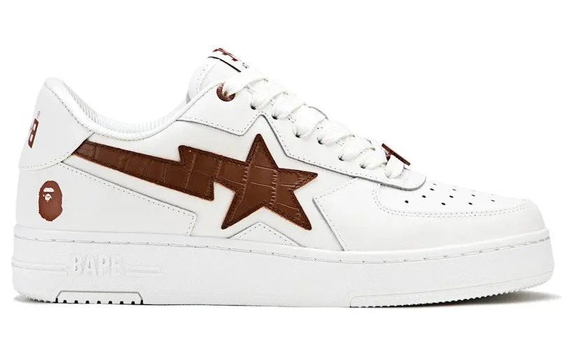 A Bathing Ape Sta Icon #1 White Brown Croc (1L30-191-306-BRW)