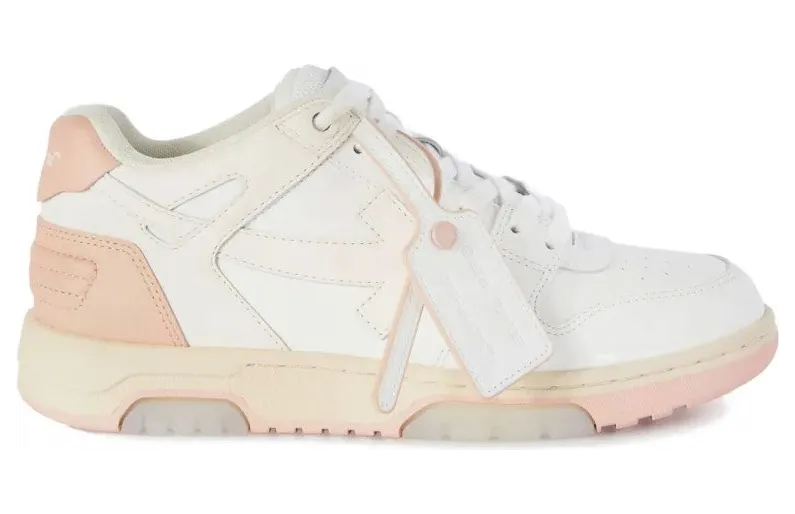 OFF-WHITE Out Of Office OOO Low Tops White Pink Beige (OWIA259S24LEA0050130)
