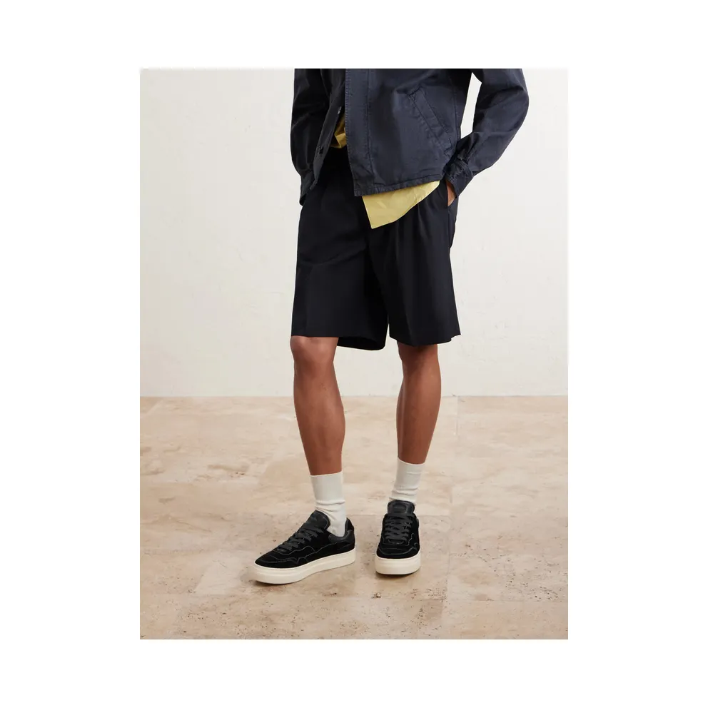 Omni Matta Leather-Trimmed Suede Black (OM06015)