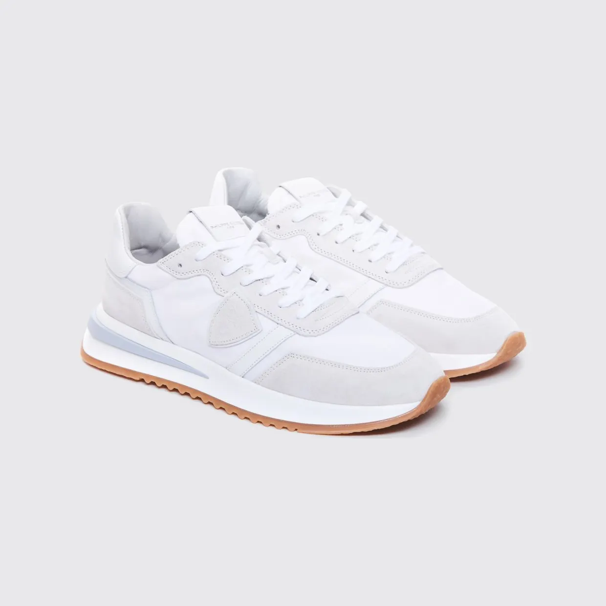 Philippe Model Low-Top Sneakers in Calf Leather and Mesh with Bicolor Design White 1 (TYLUW001)