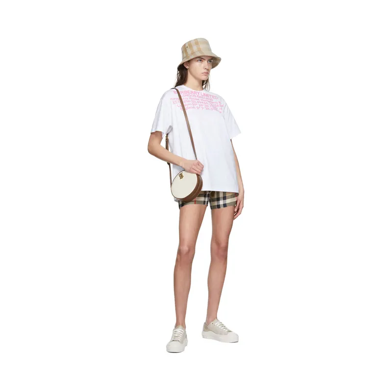 Burberry Beige Cotton Check Low-TopSneakers (8053990) (5)