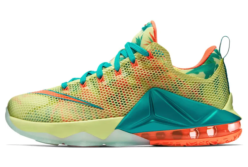 Nike LeBron 12 Low ‘LeBronold Palmer’ White/Lime-Bright Mango-New Green (776652-383)