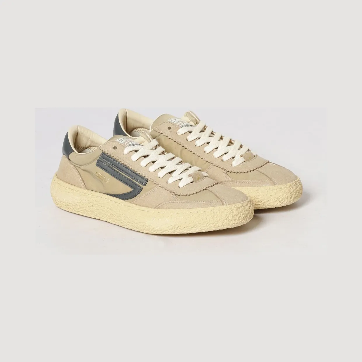Puraai 1.01 Vintage Nylon and Vegan Leather Sneakers Beige (PU101V047)