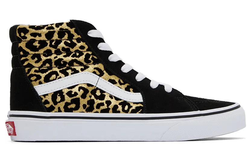 Vans Kids Gold & Black Leopard Sk8-Hi Big Kids Sneakers (VN0A4UI2ABS1)