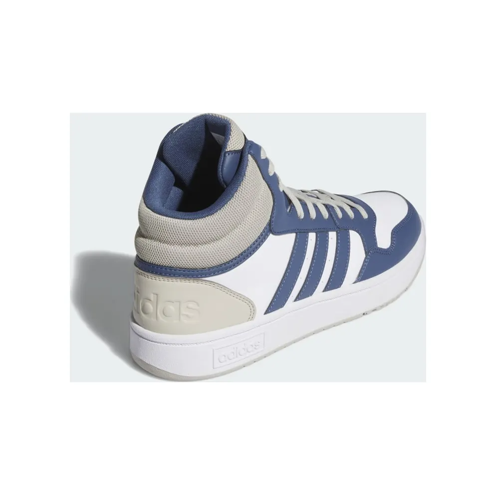 Adidas Hoops 3.0 Mid Lifestyle Basketball Classic Vintage Cloud White / Preloved Blue / Putty Grey (IH0158)