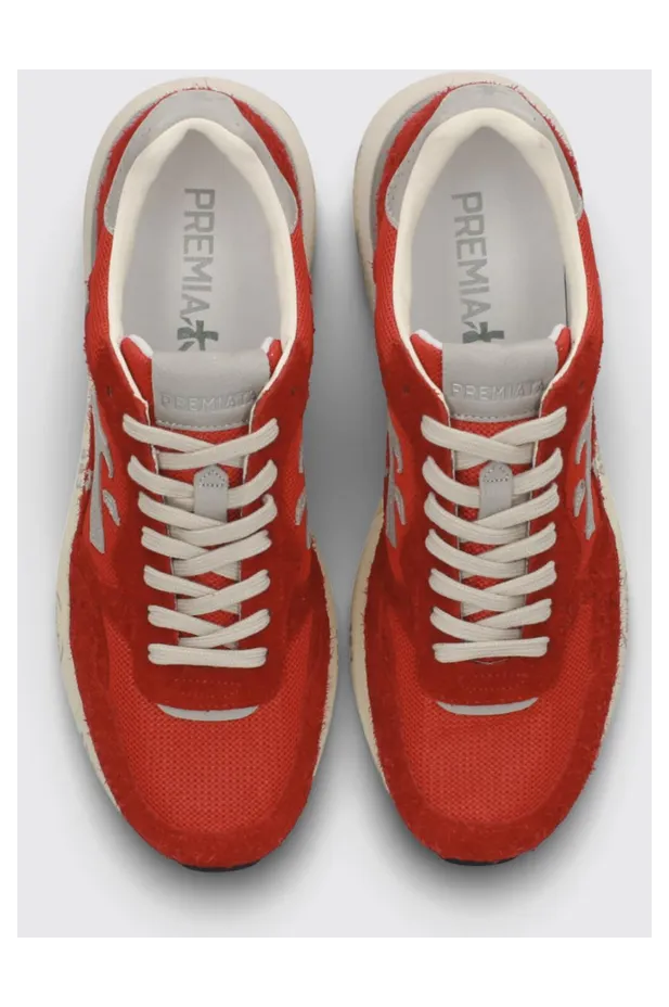 Premiata Mick Used Suede and Mesh Sneakers Red (MICK018270) (3)