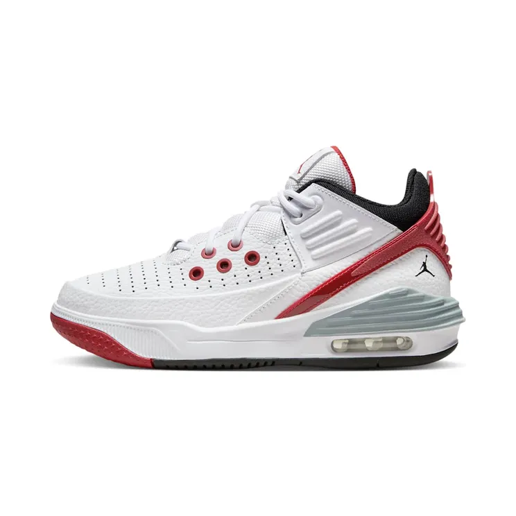 Jordan Max Aura 5 “White / Varsity Red / Wolf Grey / Black” (DZ4352-101)