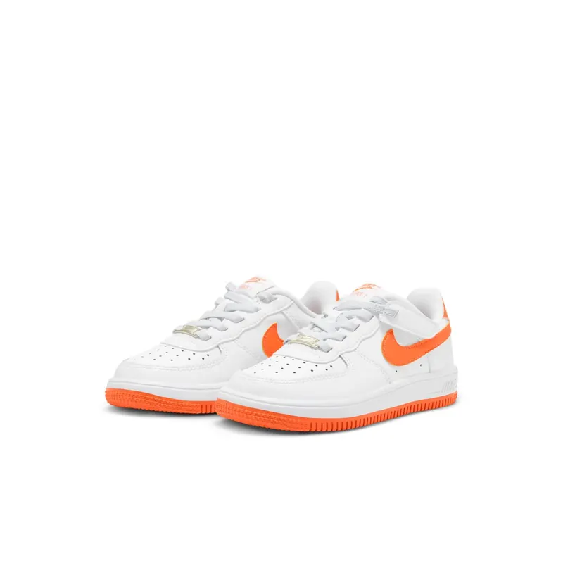 Nike AIR FORCE 1 LOW EASYON PS “White White Safety Orange” (FN0237-113)