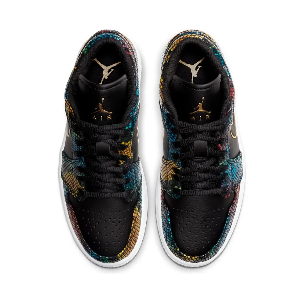 Jordan 1 Low Multicolor Snakeskin (W) (2020) Black/Metallic Gold (CW5580-001)