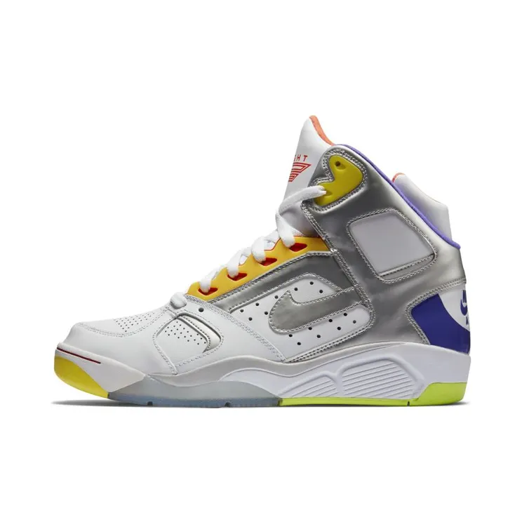 Nike Air Flight Lite High White/Metallic Silver-Hyper Grape