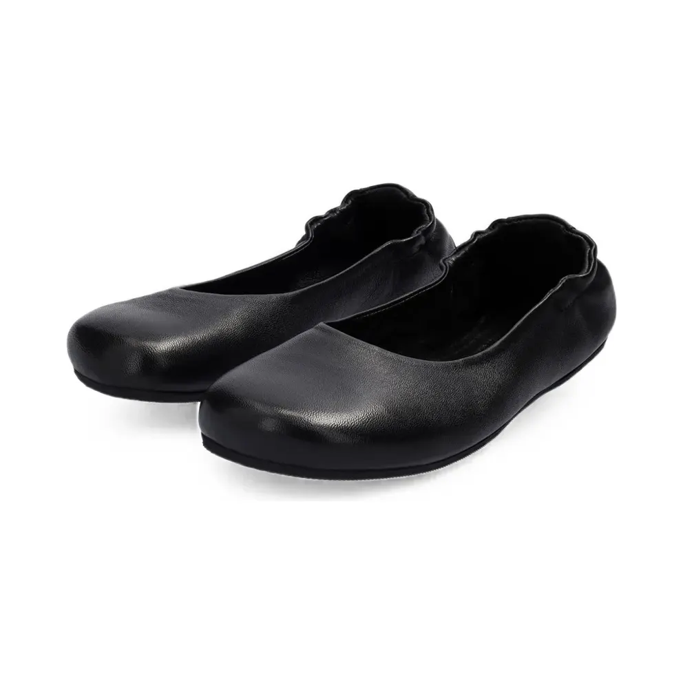 GROUNDIES Elastische leren ballerina’s – Black (GND11032101)
