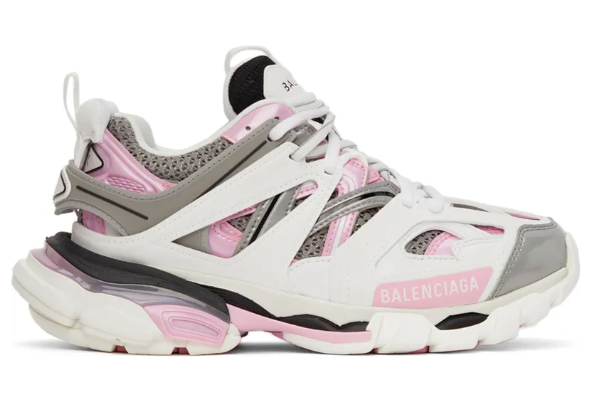 Balenciaga White & Pink Track 2.0 Sneakers (542436 W2FS9)