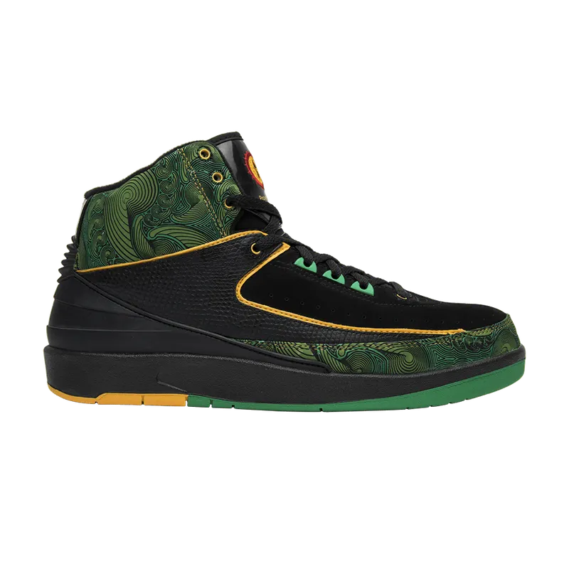 Jordan 2 Retro Doernbecher Peacock Black/Pro Gold-Lucky Green (318304-071)