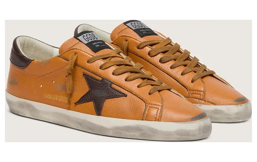 Golden Goose Super-Star Ltd In Orange Leather With Brown Star (GMF00101.F008574.30250) (2)