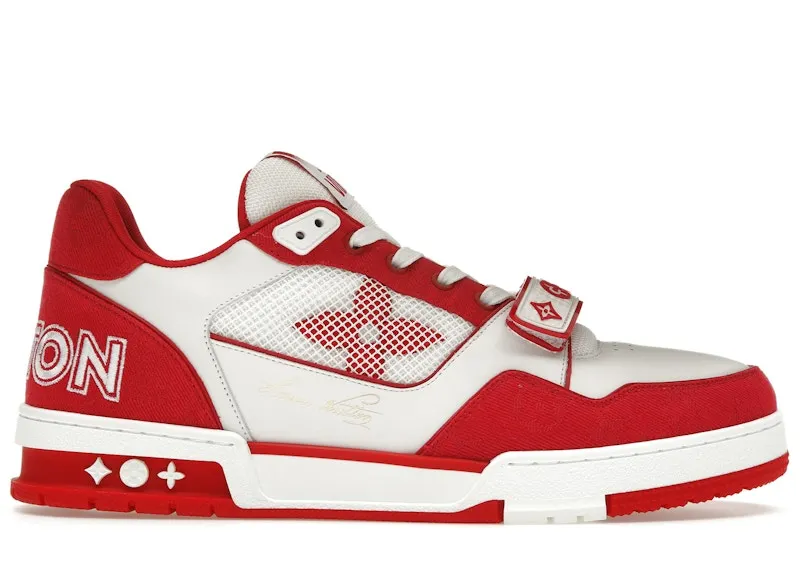 Louis Vuitton Trainer Red Monogram Denim (1ABLXI)