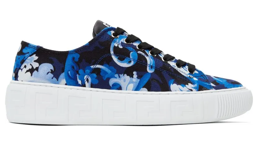 VERSACE Blue Baroccoflage Greca Low-Top 5U15P BLUE (DSU8404 1A00815)