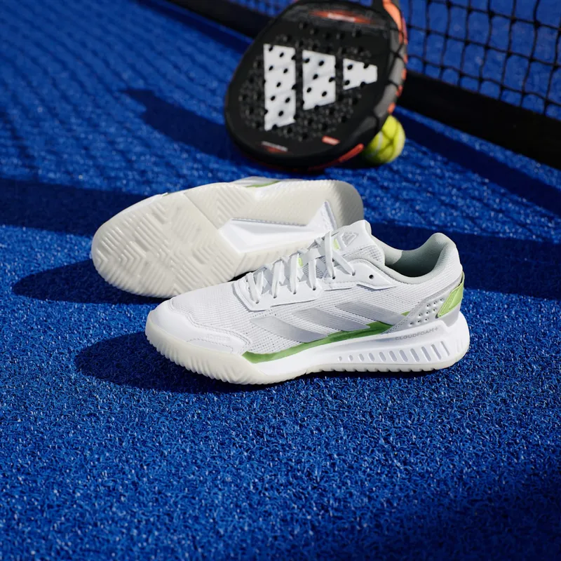 Adidas Courtquick Padel Cloud White / Silver Metallic / Lucid Lemon (JP7229)
