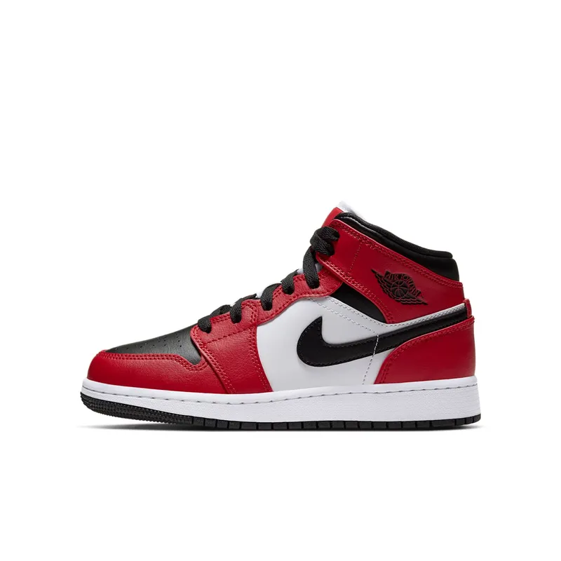 Air Jordan 1 Mid Chicago Black Toe (GS) (2020) (554725-069)