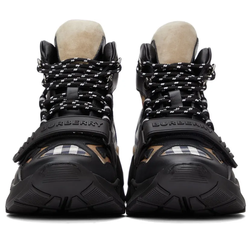 Burberry Brown Check Ramsey Hi Sneakers (8046390) (2)