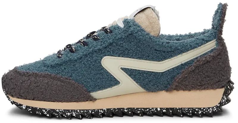rag & bone Blue & Grey Sherpa Retro Runner Sneakers (WFF21HF010PE10)
