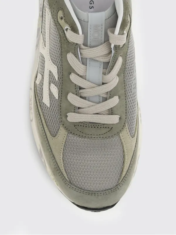 Premiata Moerund Suede and Nylon Sneakers Olive (MOERUN8300) (3)