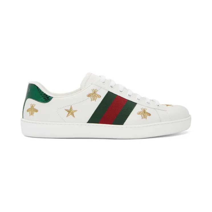 Gucci White Bee and Star New Ace Sneakers (386750 A38F0)