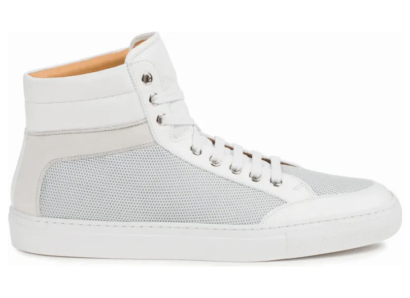 Koio Women’s High Top Luna Mesh White Grey Leather Suede Primo (PRLM)