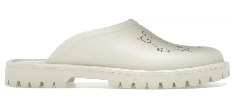 Gucci Slip-on Sandal Cut Out Monogram Mystic White (655517 JFB00 9022)