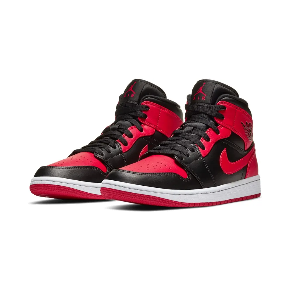 Jordan 1 Mid Banned (2020) Black/University Red-Black-White (554724-074)