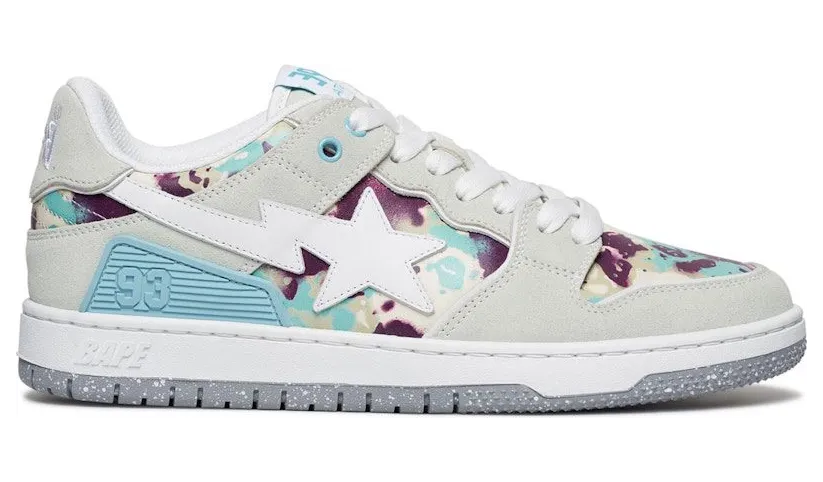A Bathing Ape Sk8 Sta #3 Map Camo Grey Blue (001FWL301315M-GRA)