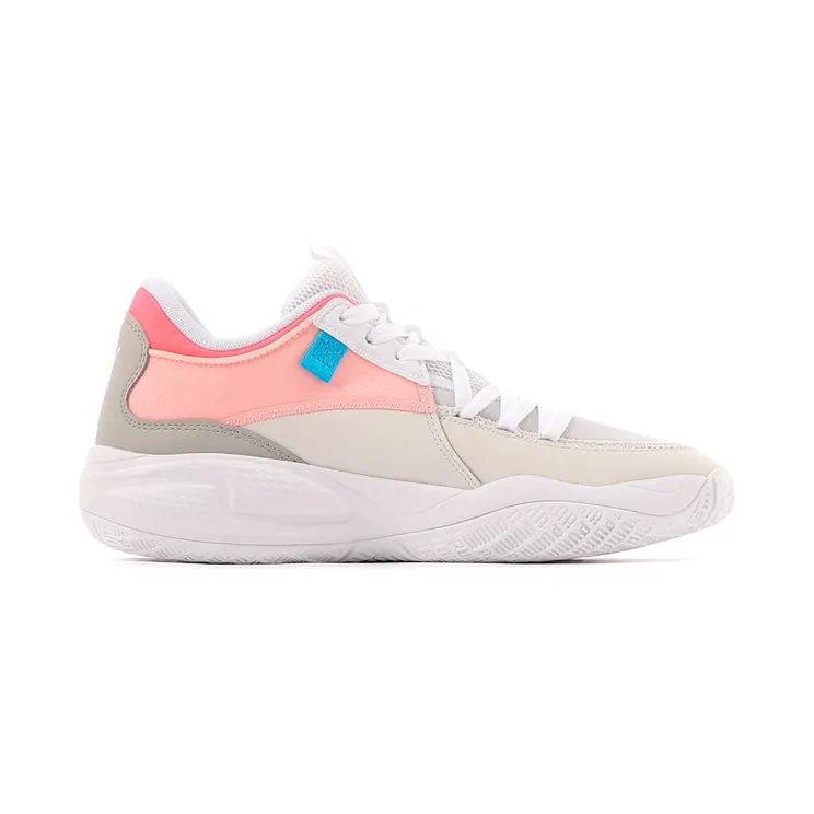 Puma Court Rider Twofold basketbalschoenen Wit/Paars (195658-02)